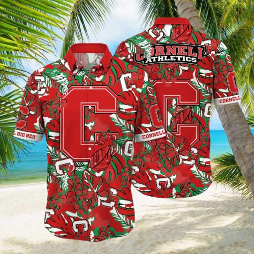 Cornell Big Red NCAA Hawaiian Shirt Garden Parties Aloha Shirt