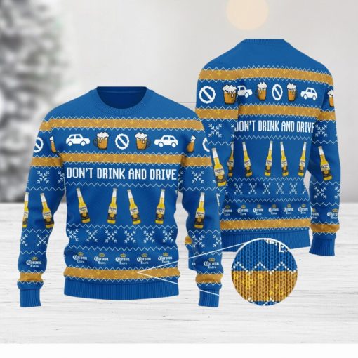 Corona Don’t Drink And Drive Blue Knitted 3D Sweater Gift For Xmas