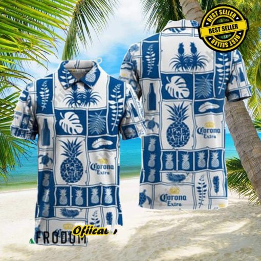 Corona Extra Tropical Pineapple Hawaiian Polo Shirts