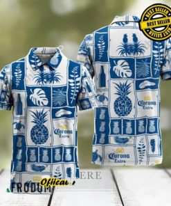 Corona Extra Tropical Pineapple Hawaiian Polo Shirts