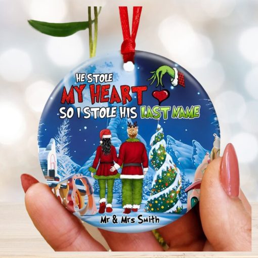 Couple, He Stole My Heart, Personalized Ornament, Christmas Gifts For Couple