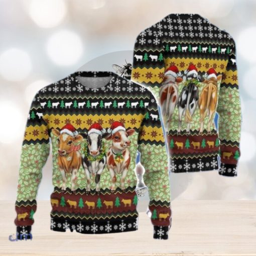 Cow Christmas Lights Ugly Sweater Christmas Style Gift For Men And Women