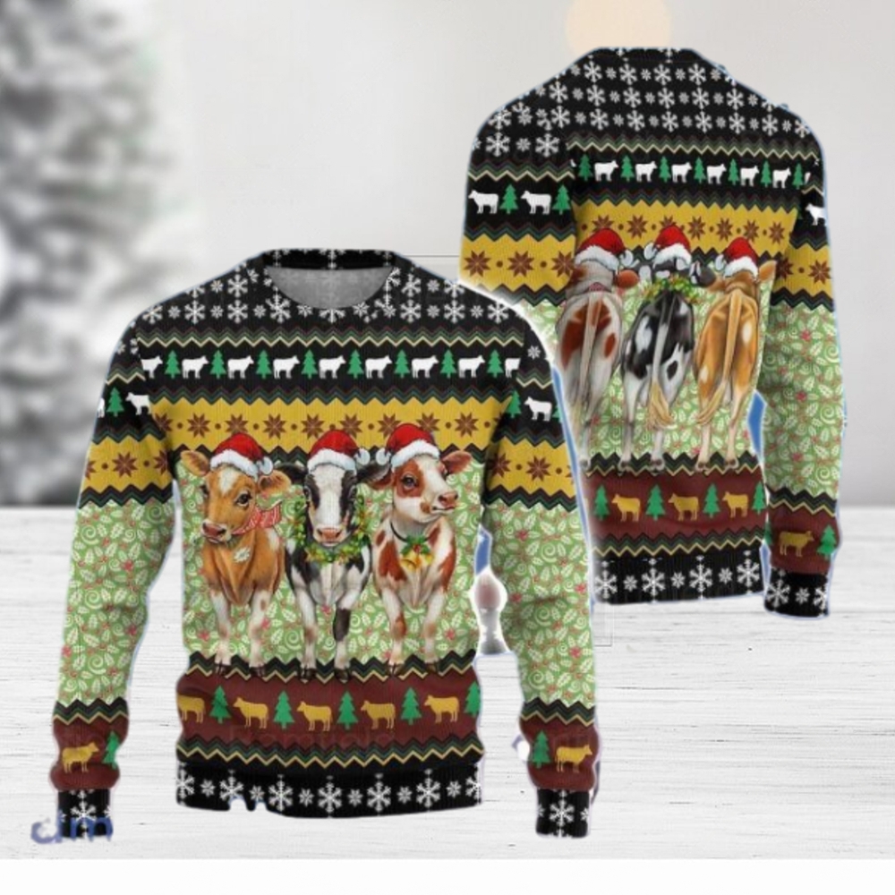 Ugly Christmas Sweater Cow Christmas Lights Sweater Light Up Red Mens  Womens M