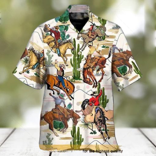 Cowboy Western Desert And Cactus Tropical Funny Hawaiian Shirt