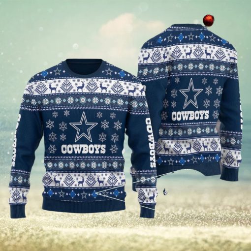 Cowboys NFL Snowflake Christmas Pattern Ugly Christmas Sweater