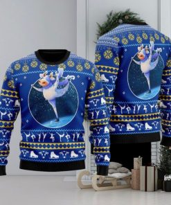 Cows Ice Skating Ugly Christmas Sweater Funny Gift For Men And Women Family Holidays