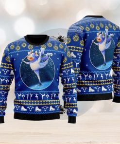 Cows Ice Skating Ugly Christmas Sweater Funny Gift For Men And Women Family Holidays