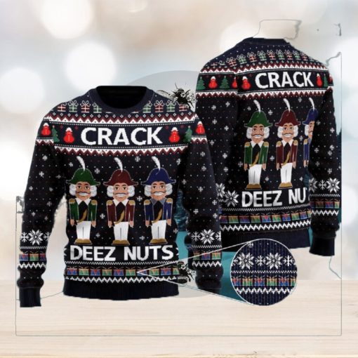 Crack Deez Nuts Nutcracker Knitted 3D Sweater For Christmas