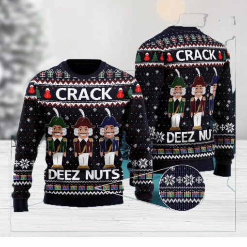 Crack Deez Nuts Nutcracker Knitted 3D Sweater For Christmas