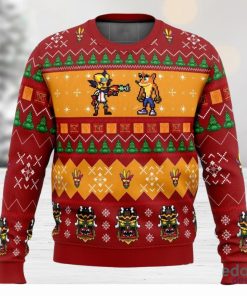 Crash and Doc Neo Crash Bandicoot 3D Ugly Christmas Sweater Christmas Gift Ideas Party Gift