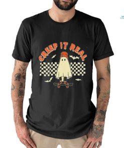 Creep It Real Skateboarding Ghost Halloween T Shirt