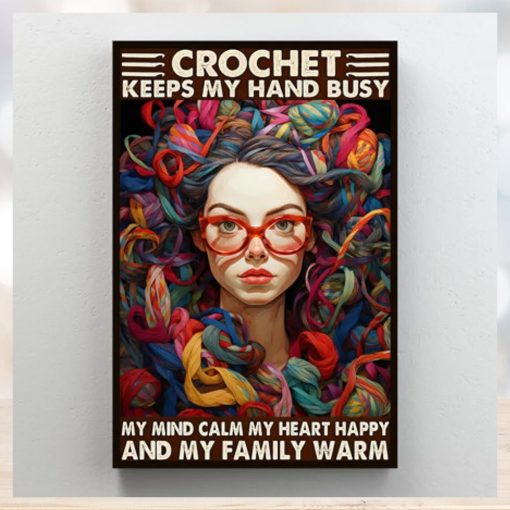 Crochet Keeps My Hand Busy Poster