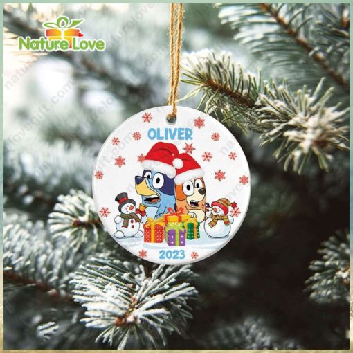 Custom Christmas Bingo Bluey Ornament Family Christmas Decorations