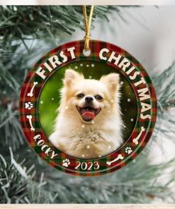 Custom Dog Photo First Christmas Ceramic Ornament N304 889720