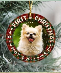 Custom Dog Photo First Christmas Ceramic Ornament N304 889720