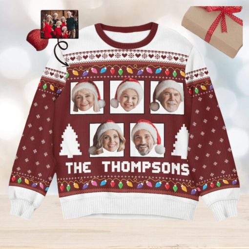 Custom Face Funny   Christmas Light   Personalized Photo Ugly Sweater