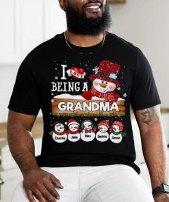 Custom Kids Name Snowman Shirt Gift For Mom Grandma shirt
