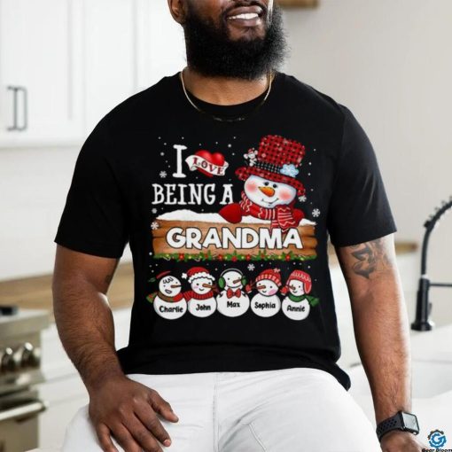 Custom Kids Name Snowman Shirt Gift For Mom Grandma shirt