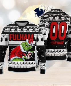 Custom Name And Number EPL Fulham Grinch Ugly Christmas Sweater All Over Print Trending Sweater For Fan