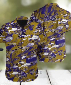 NEW NFL Baltimore Ravens Special Hawaiian Design Button Shirt Hoodie