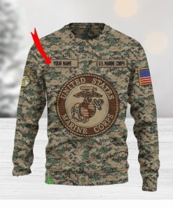 Custom Name Camo Marine Corps 3D Sweater Sweatshirt AOP For Christmas Gift Men And Women