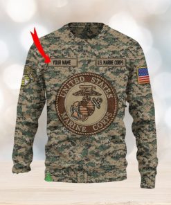 Custom Name Camo Marine Corps 3D Sweater Sweatshirt AOP For Christmas Gift Men And Women