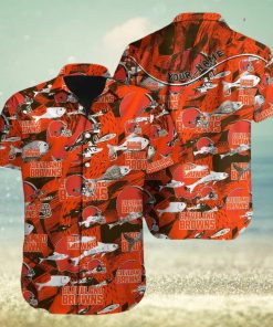 Custom Name Cleveland Browns NFL Fish AOP Pattern Hawaiian Shirt For Men And Women