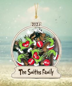 Custom Name Grinch Hand Dr Seuss Reward Jar Ornament, Personalized The Grinch Who Stole Christmas Shake Ornament, Xmas Tree Home Decor