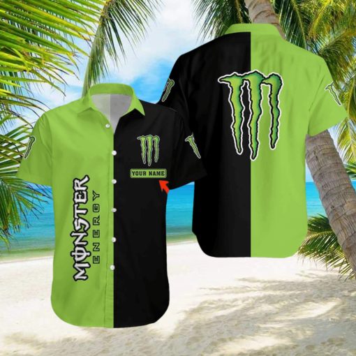 Custom Name Monster Energy Multicolor Hawaiian Shirt Floral Lovers Beer Gift For Men And Women