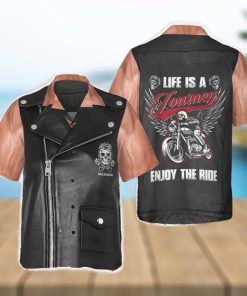 Custom Name Motorcycle Racing Skull Life Is A Journey Enjoy The Ride Hawaiian Shirt Gifts For Bikers Gift Halloween