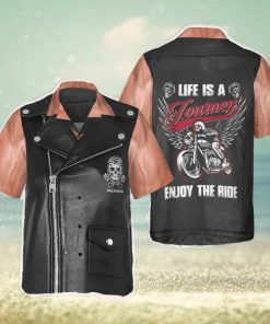 Custom Name Motorcycle Racing Skull Life Is A Journey Enjoy The Ride Hawaiian Shirt Gifts For Bikers Gift Halloween