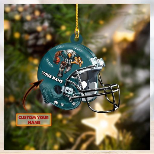 Custom Name Philadelphia Eagle NFL Christmas Ornament