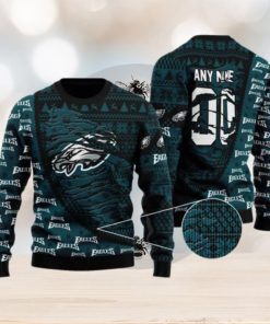 Custom Name Philadelphia Eagles Woolen Ugly Christmas Sweater