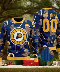 Custom Number And Name Indiana Pacers Christmas Santa Bear Ugly Christmas Sweater