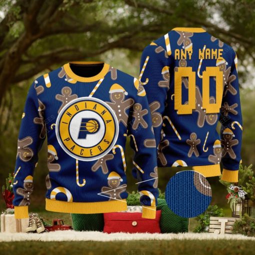 Custom Number And Name Indiana Pacers Christmas Santa Bear Ugly Christmas Sweater