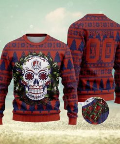 Custom Number And Name LIGA MX Atletico San Luis Special Sugar Skull Christmas Ugly Sweater Gift For Men And Women