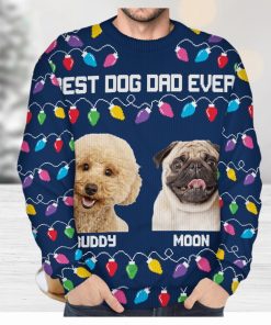 Custom Photo Feliz Navidog Lights   Christmas Gift For Dog Lovers, Cat Lovers   Personalized Unisex Ugly Sweater