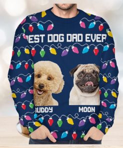 Custom Photo Feliz Navidog Lights   Christmas Gift For Dog Lovers, Cat Lovers   Personalized Unisex Ugly Sweater