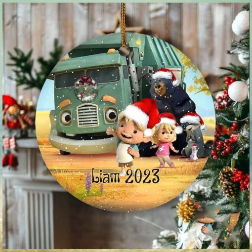 Custom Trash Truck Ornament, Trash Truck Christmas Ornament