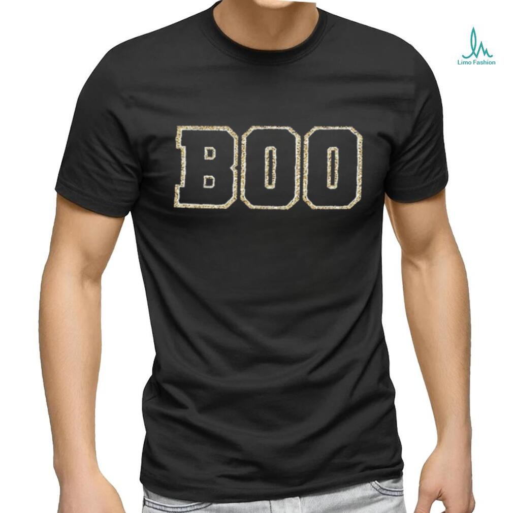 Cute BOO Halloween sweatshirt Gold Glitter Chenille Patch Crewneck shirt Cute BOO Halloween sweatshirt Gold Glitter Chenille Patch Crewneck shirt