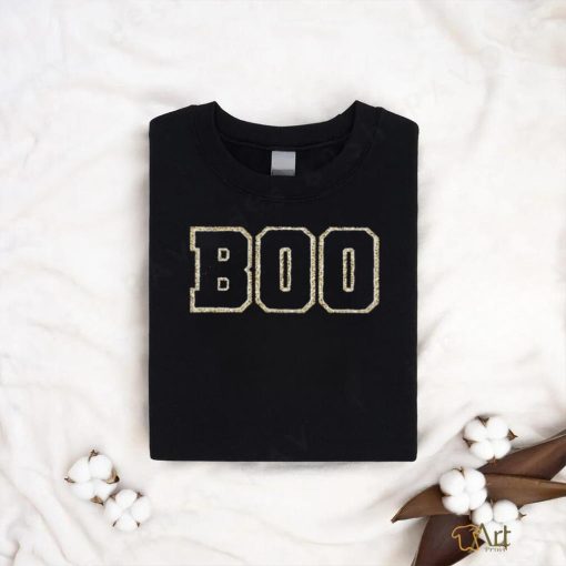 Cute BOO Halloween sweatshirt Gold Glitter Chenille Patch Crewneck shirt