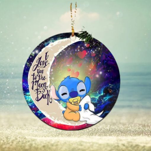 Cute Baby Stitch Sleep Love You To The Moon And Back Galaxy Christmas Decorations Ornament
