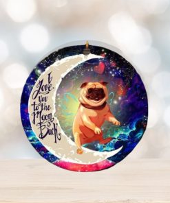 Cute Bull Dog Love You To The Moon And Back Galaxy Christmas Decorations Ornament