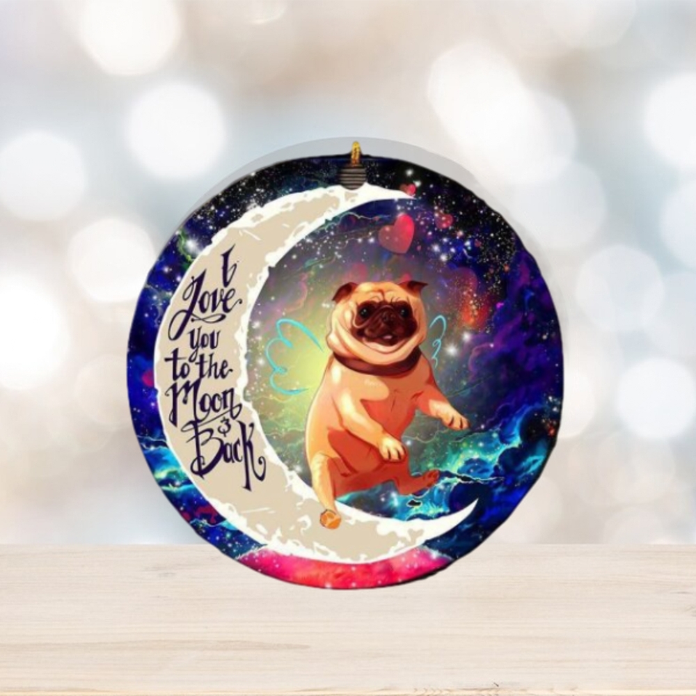 Cute Bull Dog Love You To The Moon And Back Galaxy Christmas Decorations Ornament Cute Bull Dog Love You To The Moon And Back Galaxy Christmas Decorations Ornament