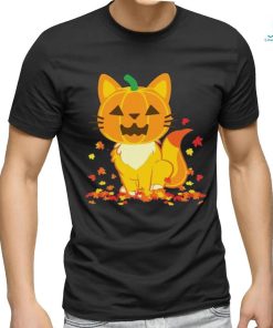 Cute Cat Face Jack O Lantern Pumpkin Halloween Autumn Fall T Shirt