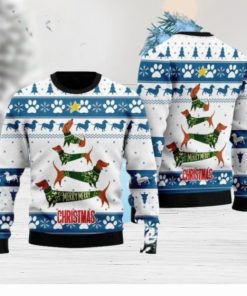 Cute Dachshund Xmas Ugly Christmas Sweater Gift Knitting Sweater