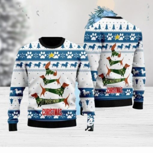 Cute Dachshund Xmas Ugly Christmas Sweater Gift Knitting Sweater