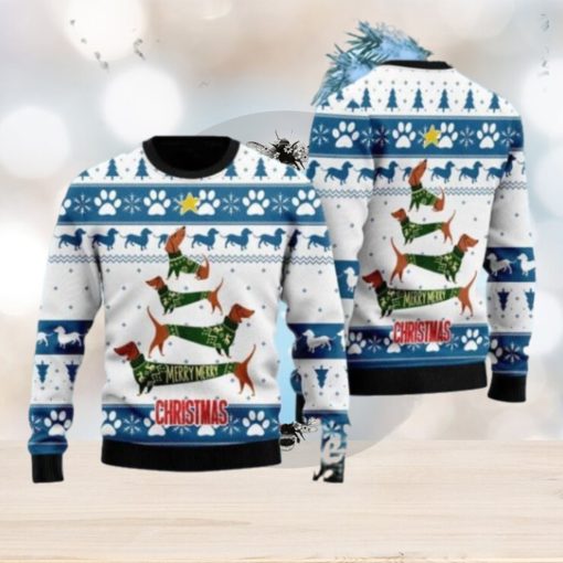 Cute Dachshund Xmas Ugly Christmas Sweater Gift Knitting Sweater