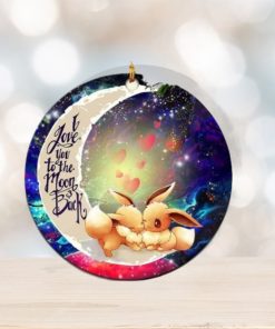 Cute Eevee Pokemon Couple Love You To The Moon And Back Galaxy Christmas Tree Decorations Ornament