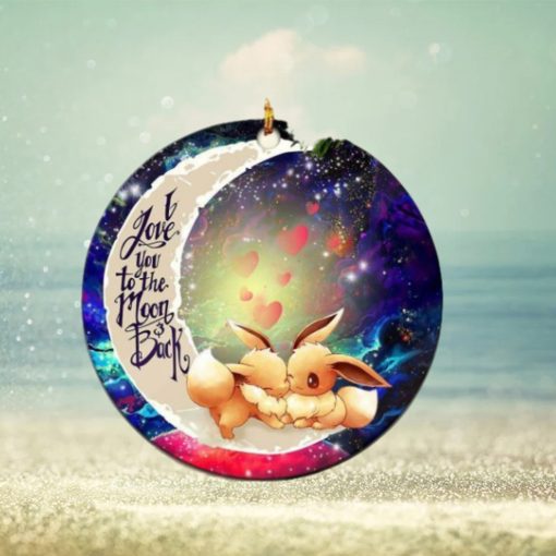 Cute Eevee Pokemon Couple Love You To The Moon And Back Galaxy Christmas Tree Decorations Ornament